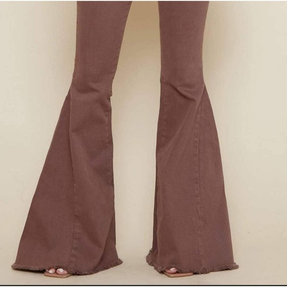 Wisteria Lane Pants - Brown Bell Bottoms Cris Cross Front Wisteria Lane New With Tags Large.